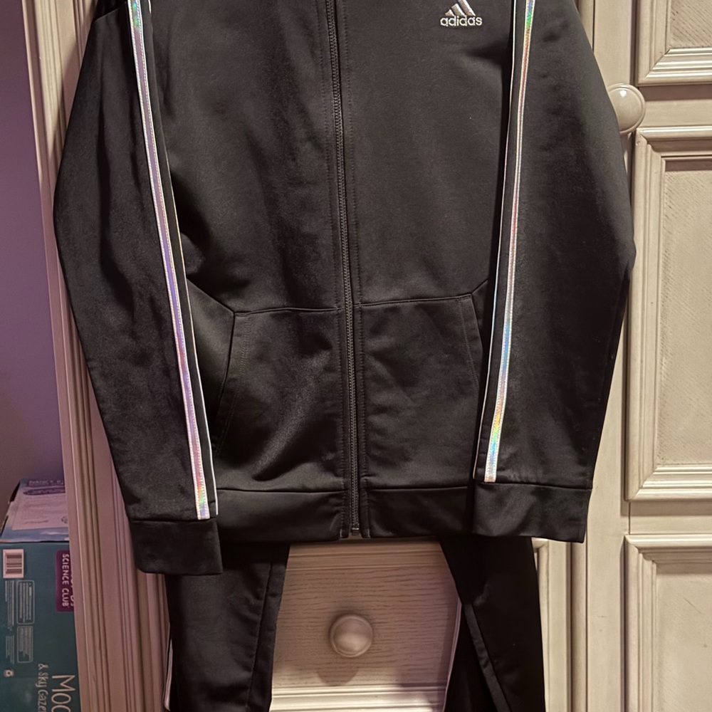 Adidas Black Jacket with Silver Accents